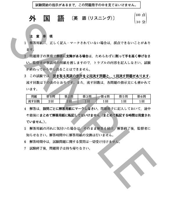 英語リスニング問題（LM101）